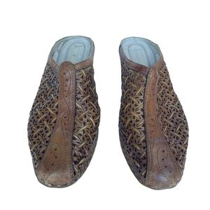 PIKOLINOS Brown Romana Leather Cool Breeze Lace Mule EU 36/US 6